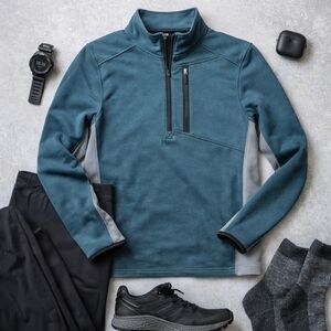 Smartwool Active Fleece 1/2 Zip Merino Blend Pullover Thumbholes L